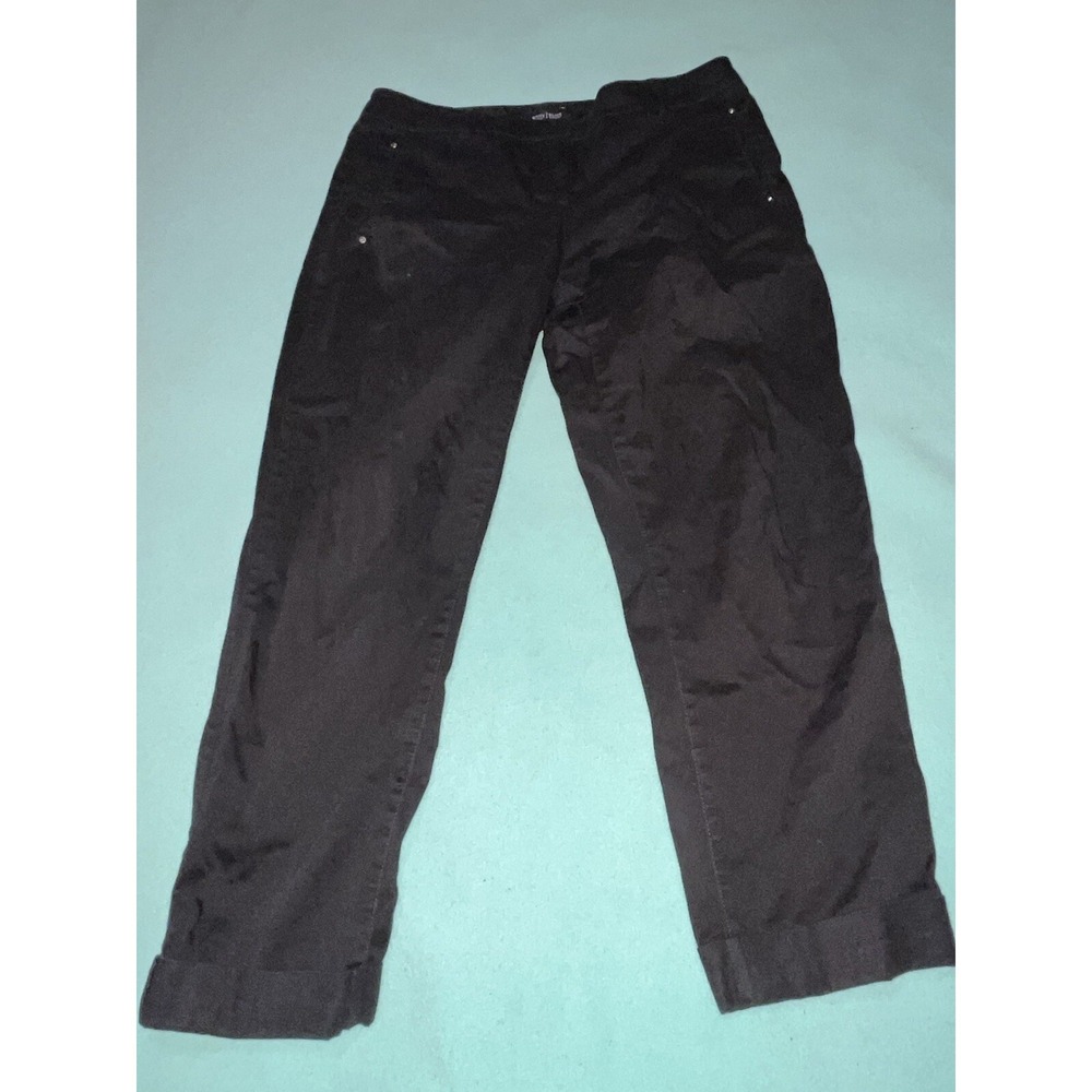 White House Black Market Women's Black Crop Dress Pants - 6